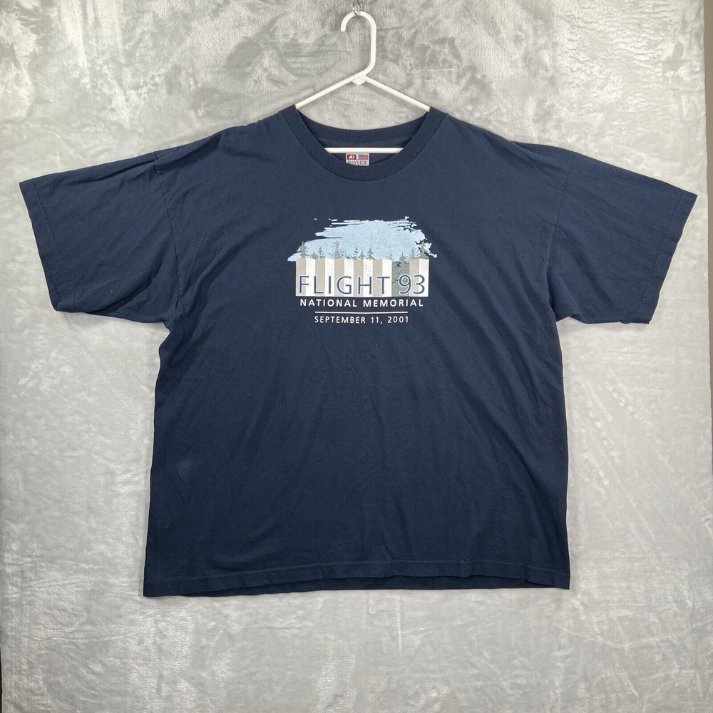 Vintage Bayside T-Shirt men's 3XL Heavyweight September 11 Memorial Flight 93